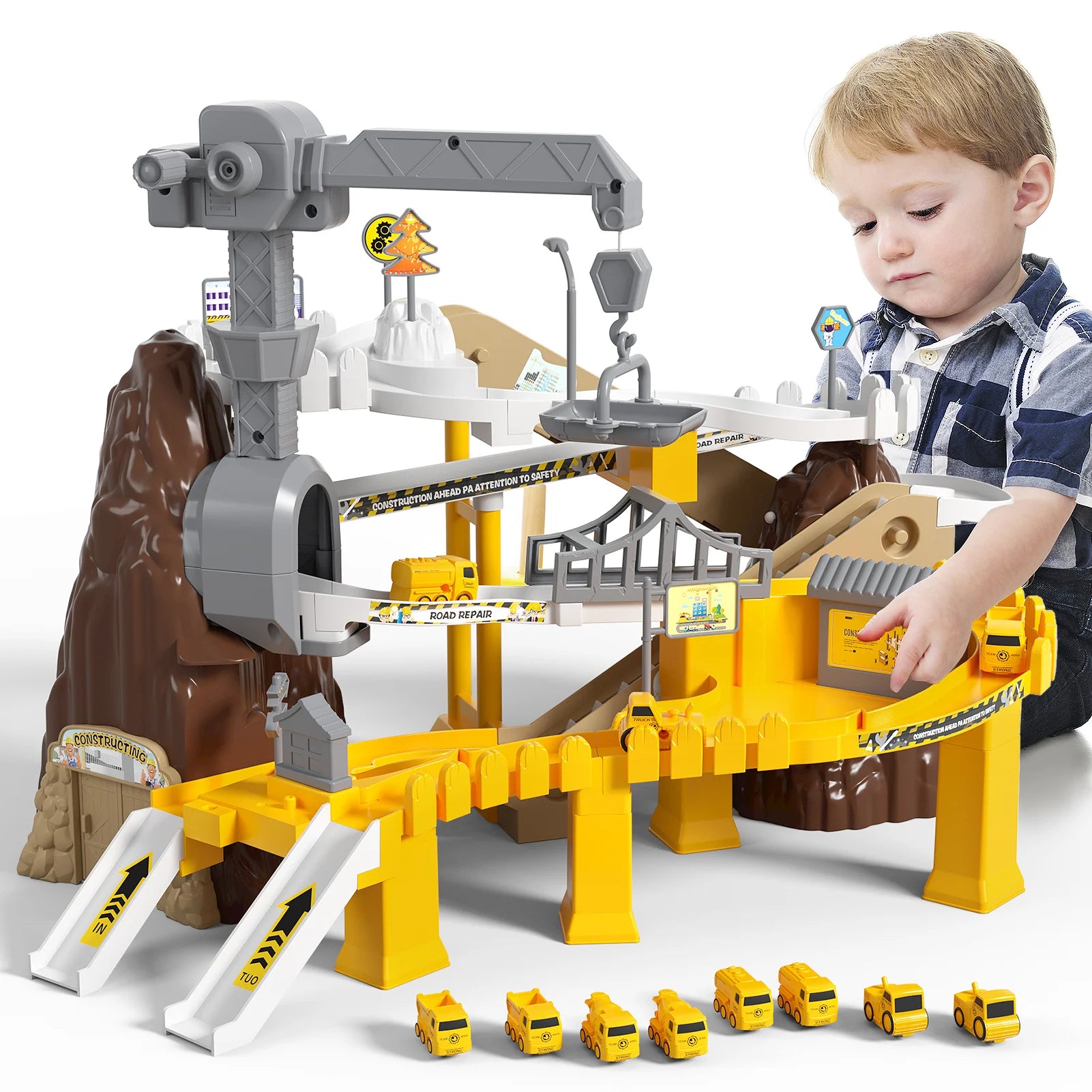 Electric Mountain Track Cars Toys Sets Construction Truck Children Toys Interactive Train Kids Educational Toys Birthday Gifts - Pape'sShop