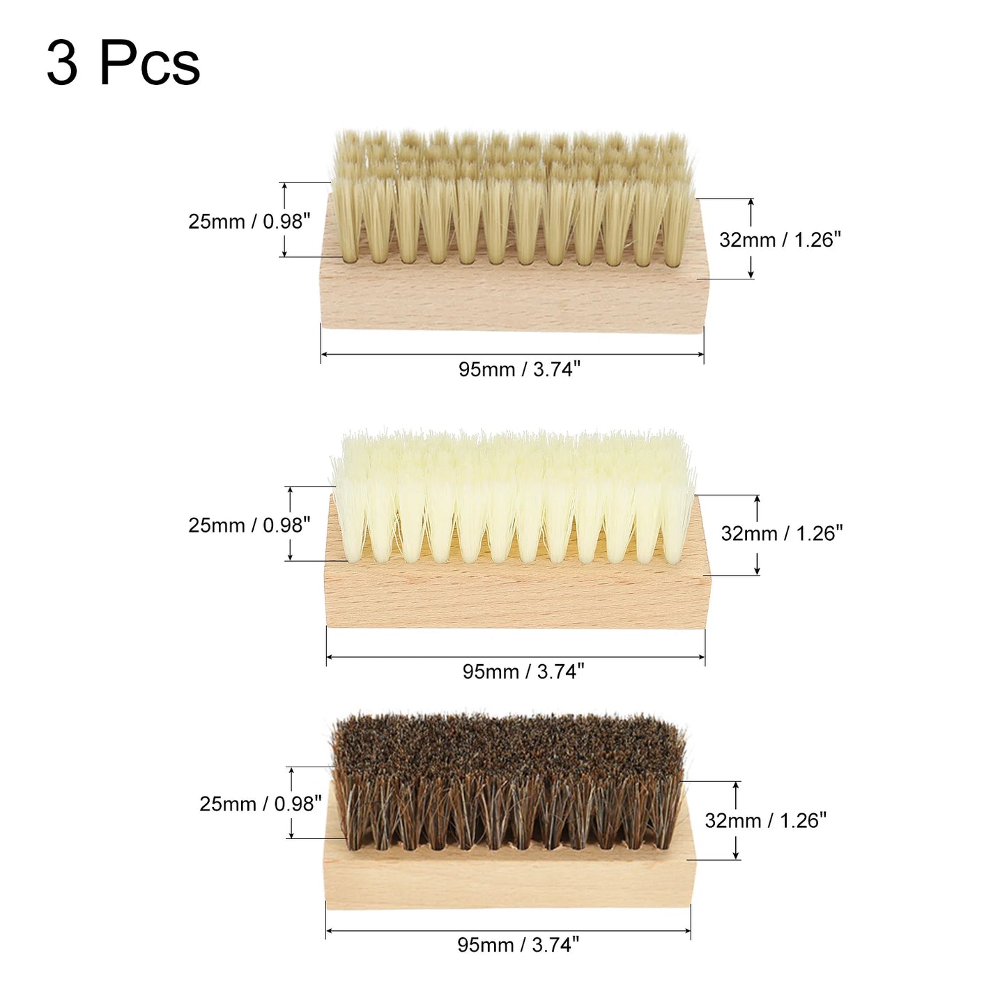 Shoe Cleaner Brush 3Pack Square Handheld Polish Daubers for Leather Boots Cloth Canvas Sneakers - Pape'sShop