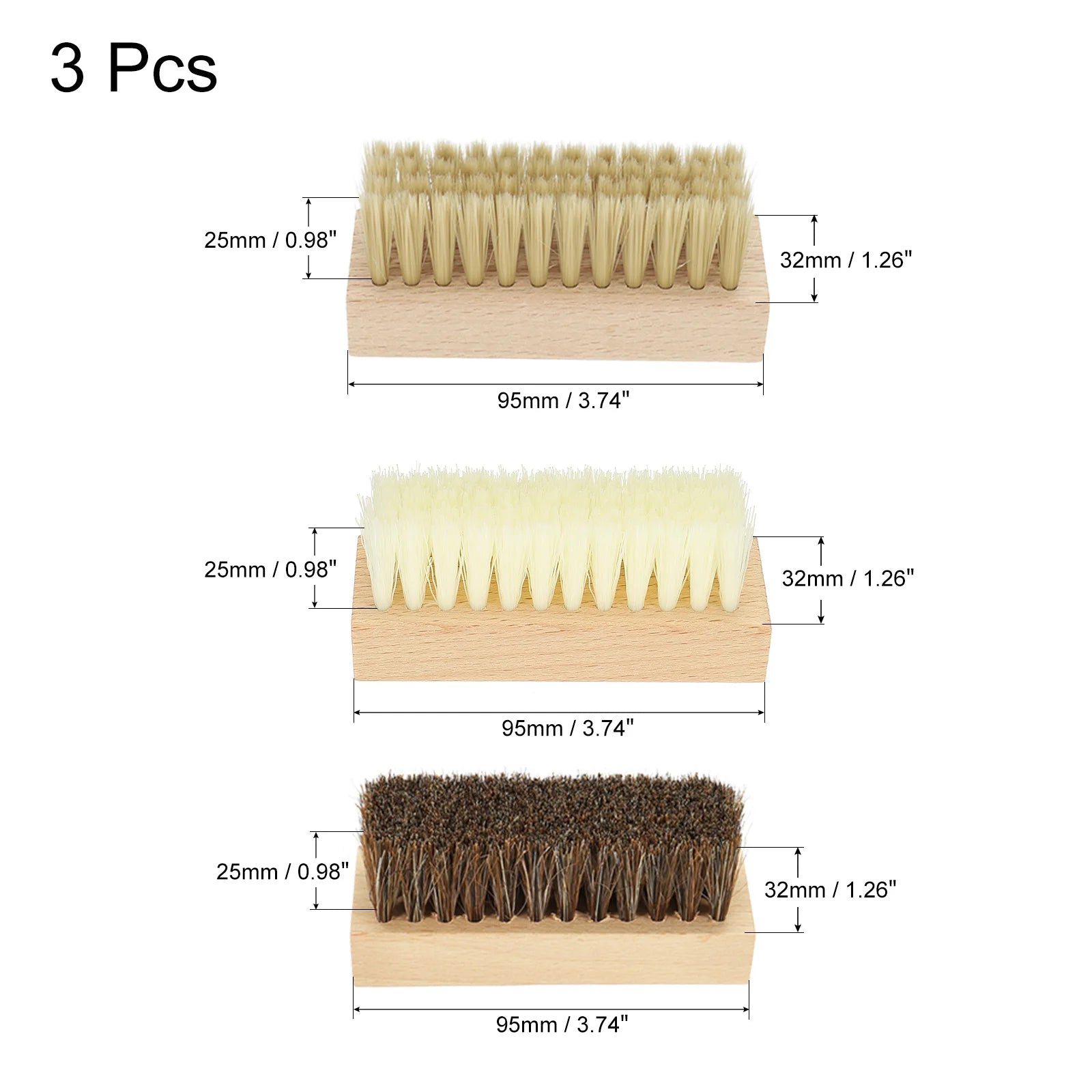 Shoe Cleaner Brush 3Pack Square Handheld Polish Daubers for Leather Boots Cloth Canvas Sneakers - Pape'sShop