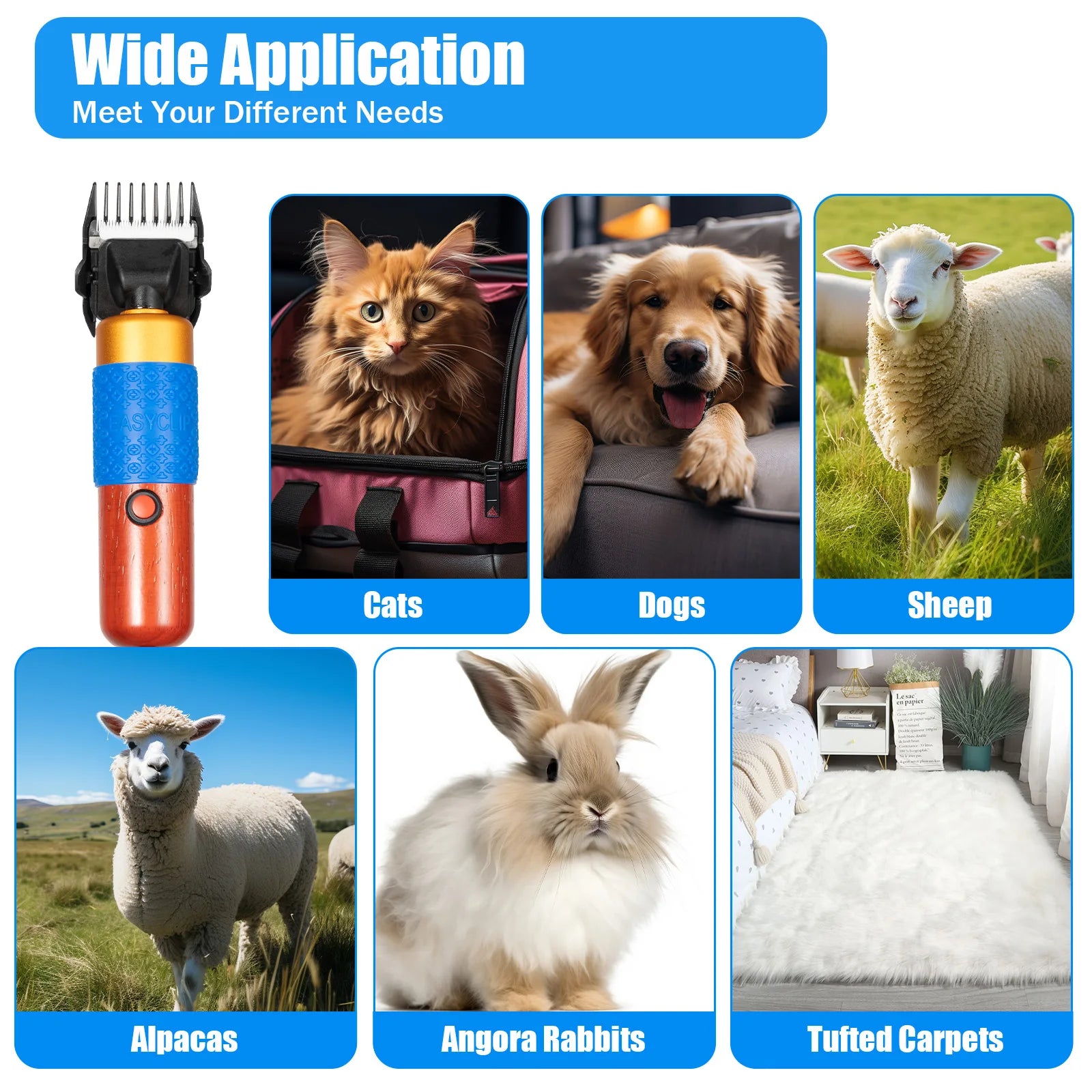 Electric Animal Fur Shears Farm Supplies Sheep Goat Shears Pets Dogs Rabbit Shearing Shaver Clipper Grooming - Pape'sShop