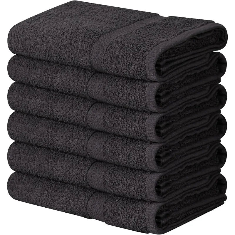100% Cotton White 6 Pack Medium Bath Towel Set, - Pape'sShop