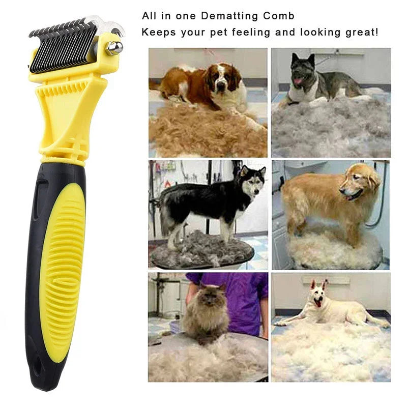 Pet Cat Dog Comb Brush Large Dogs Open Knot Rake Knife Stainless Double-sided Hair Shedding Comb Pet Grooming Products Tool - Pape'sShop
