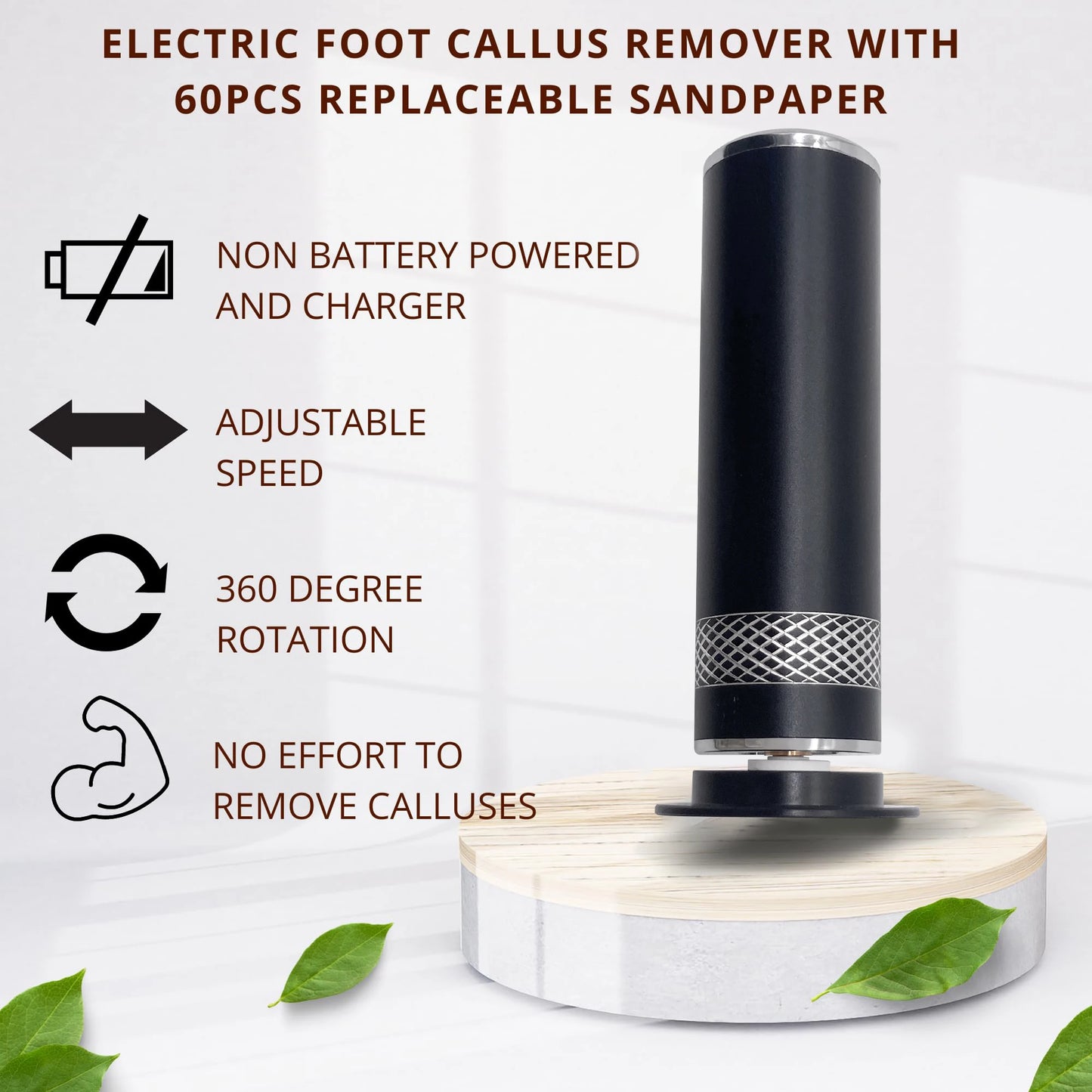 Electric Callus Remover with Speed Controller and 60pcs Replacement Sandpaper Disk for Men Women Dead Dry Crack Skin Calluses - Pape'sShop