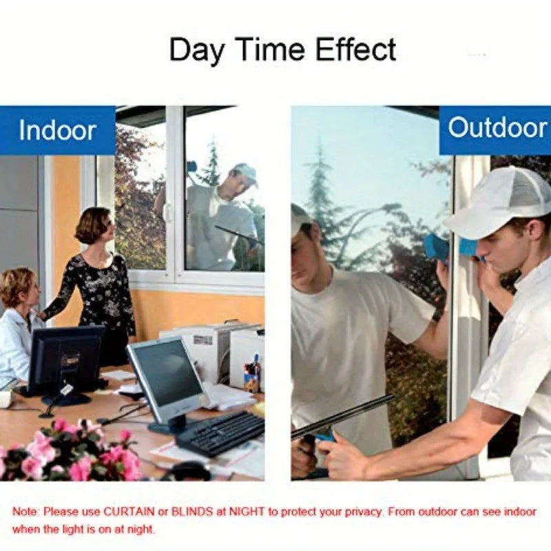 1pcs 19.68*118.11in  Anti UV Window Film Privacy Sun Blocking Mirror Reflective Tint,Heat Control Window Stickers for  and Offic - Pape'sShop