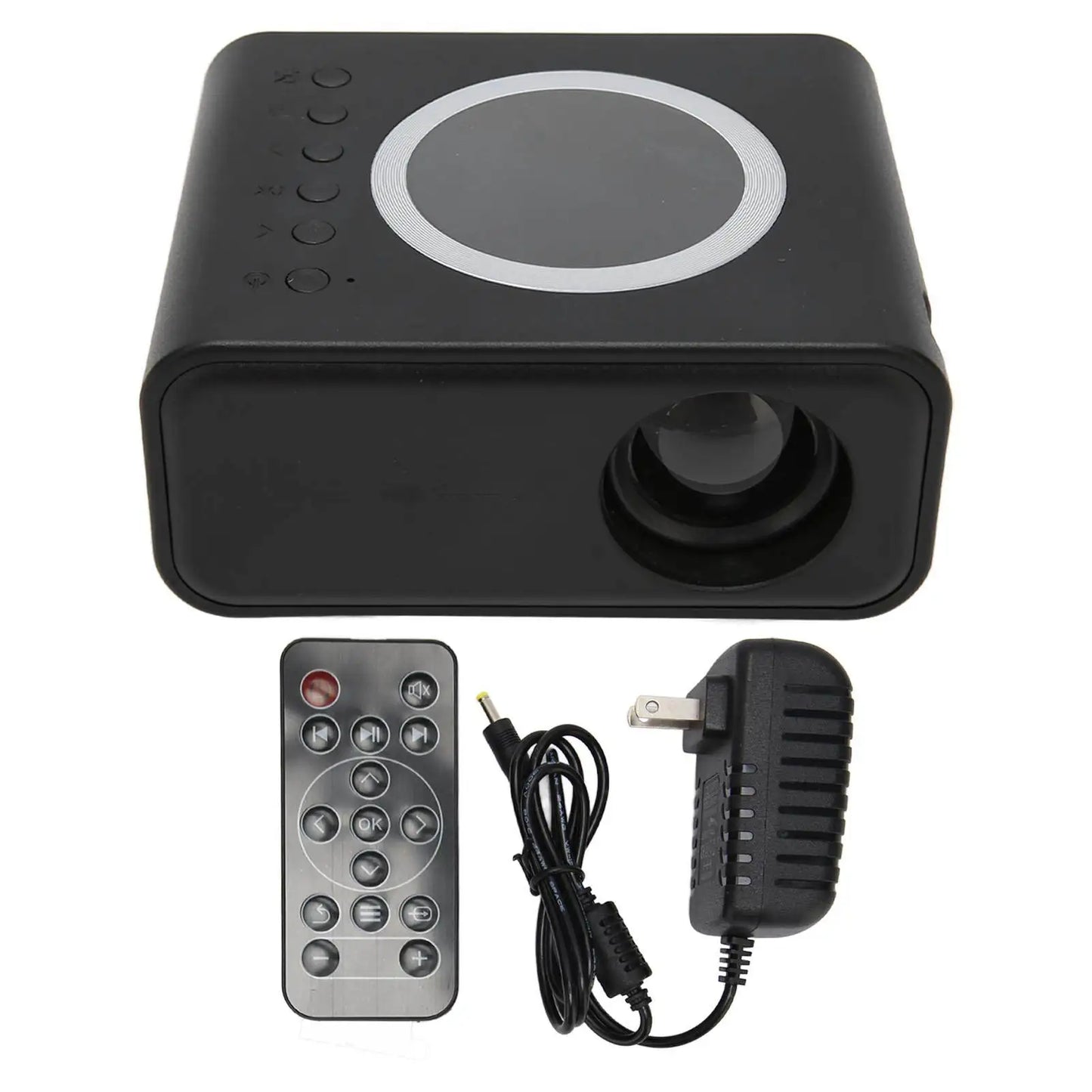 Mini Portable Projector Full High Definition 1080P LED Projector Home Theater Movie Projector for IOS for Android Laptop Black - Pape'sShop