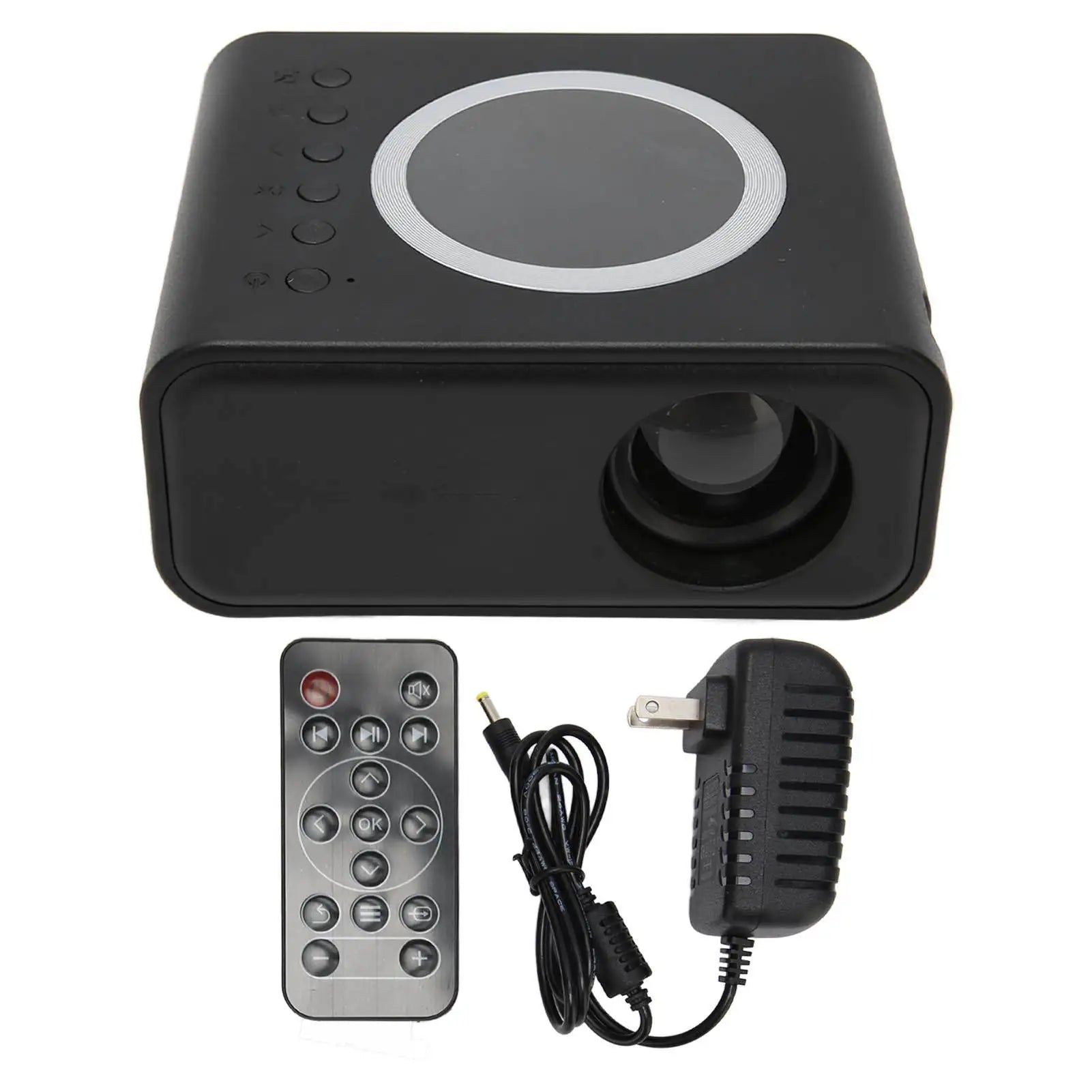 Mini Portable Projector Full High Definition 1080P LED Projector Home Theater Movie Projector for IOS for Android Laptop Black - Pape'sShop