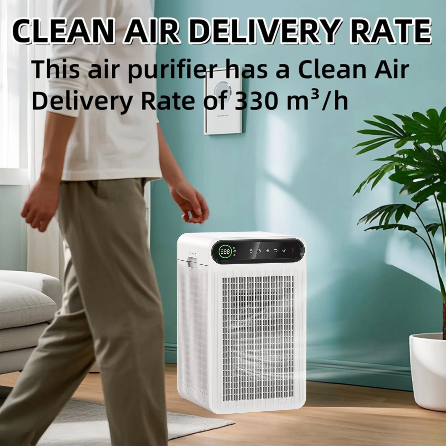 Air Purifier for Home Large Room,Up to 1800 Ft² with True HEPA Filter,Air Cleaner with Quiet Sleep Mode,High Performance