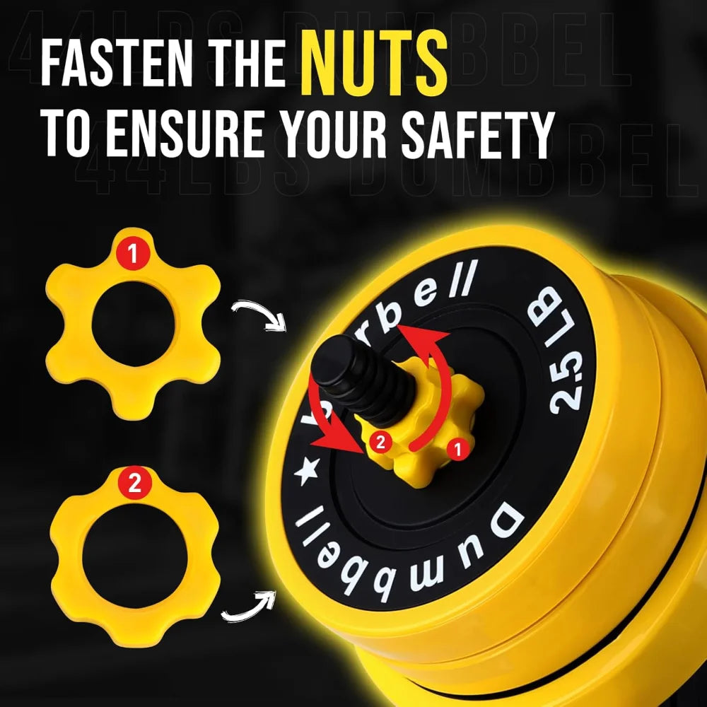 Adjustable Weights Set for Home Gym 33/44 Lb Dumbbell Set - Pape'sShop