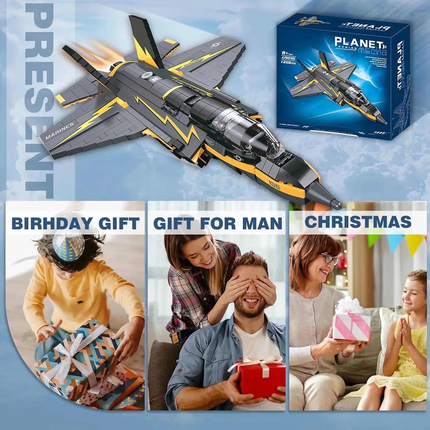 1268PCS F35 Lightning II Fighter Jet Building Blocks Military Airplane Model Desktop Decoration DIY Toy Gift for Kids Adults - Pape'sShop