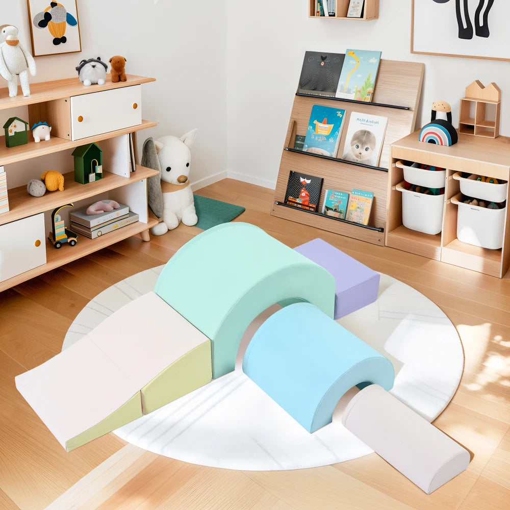 5-Piece Kids Climbing Toys for Toddlers, Foam Climbing Blocks for Babies, Kids Crawling and Climbing Indoor Active Play