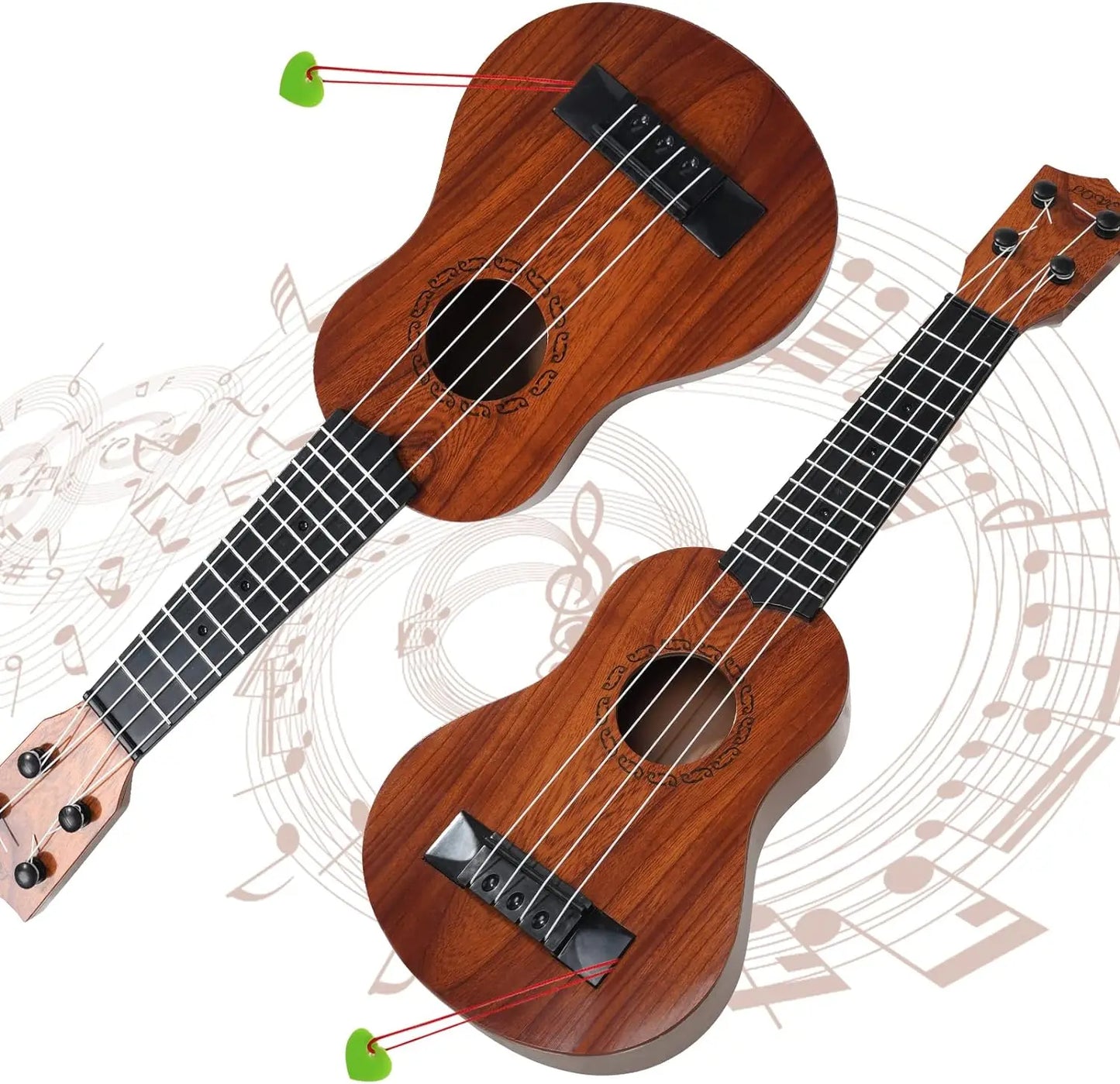 17in Kids Ukulele Guitar - 4 Strings Mini Guitar Children Musical Instruments Educational Toys with Picks for Toddler Kids Boys - Pape'sShop