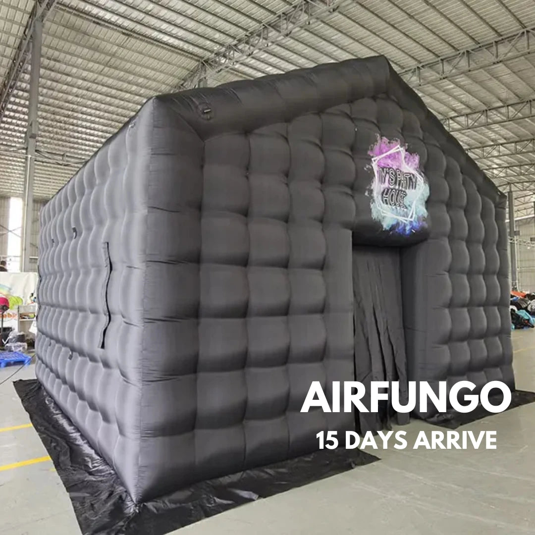 Black Inflatable Nightclub Dome Tent Wedding Cube Square Gazebo Event Big Portable Night Club Party Pavilion For Outdoor Use