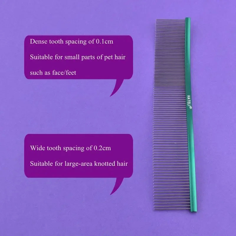 22cm Pet S Type Comb Professional Stainless Steel Pet Grooming Comb Dense Sparse Teeth Dog Cat Cleaning Brush Hair Reemoval Comb - Pape'sShop