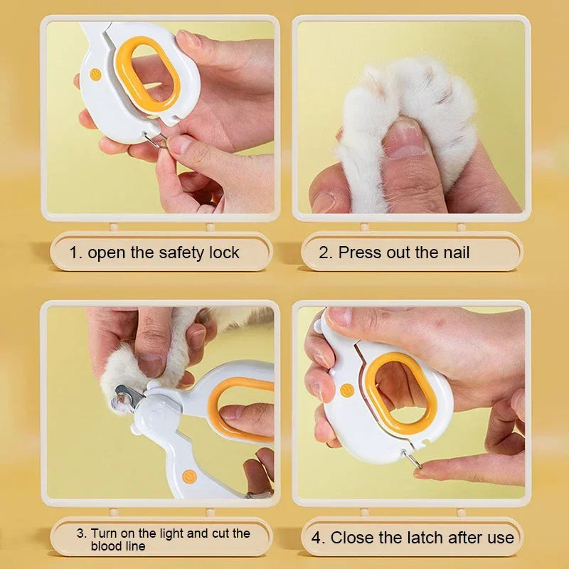 Paw Cat Nail LED Clipper Scissor Toe Nail Pet Dogs Scissor Light with Grooming - Pape'sShop