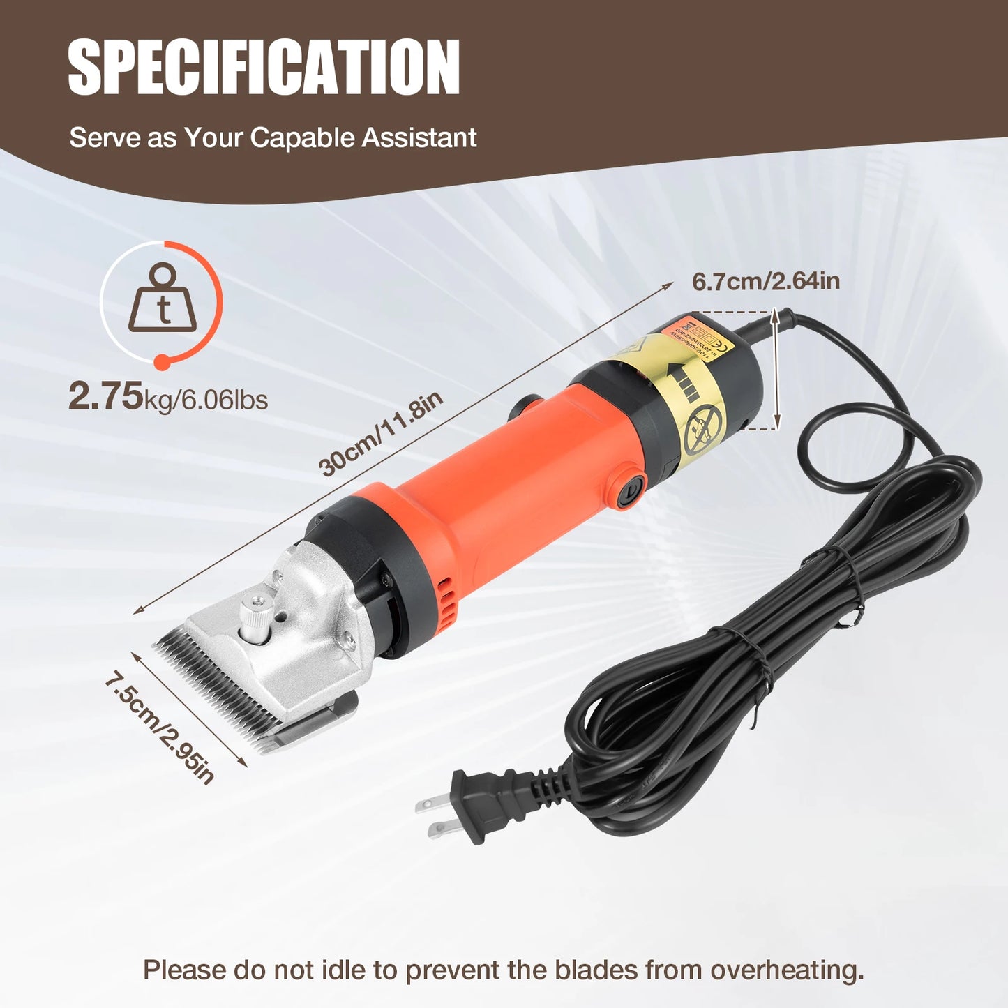 350W Electric Horse Sheep Animal Hair Clipper Shearing Trimmer Shaver 6-Speed Pet Grooming Fur Shear Cutter - Pape'sShop