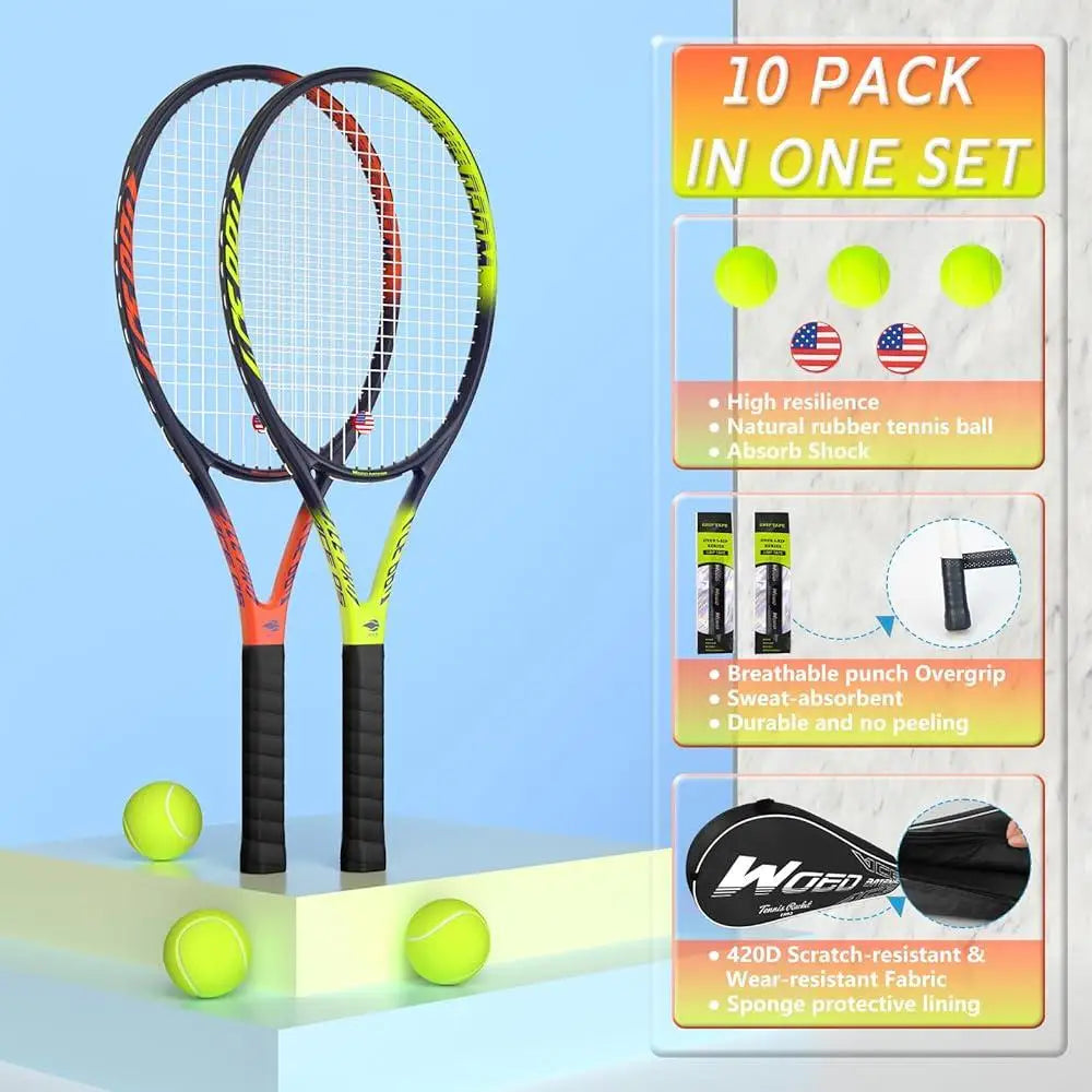 Pro Tennis Racket Set 27 Inch Lightweight Graphite - Pape'sShop