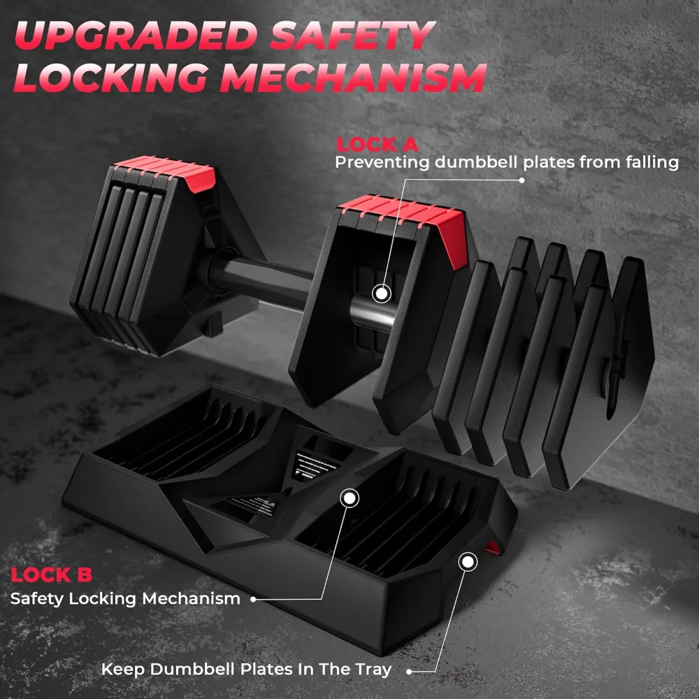 35LBS Adjustable Dumbbell-Single 5 in 1 Weights for Fitness - Pape'sShop