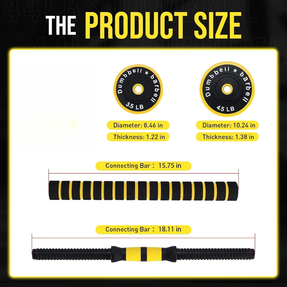 Adjustable Weights Set for Home Gym 33/44 Lb Dumbbell Set - Pape'sShop