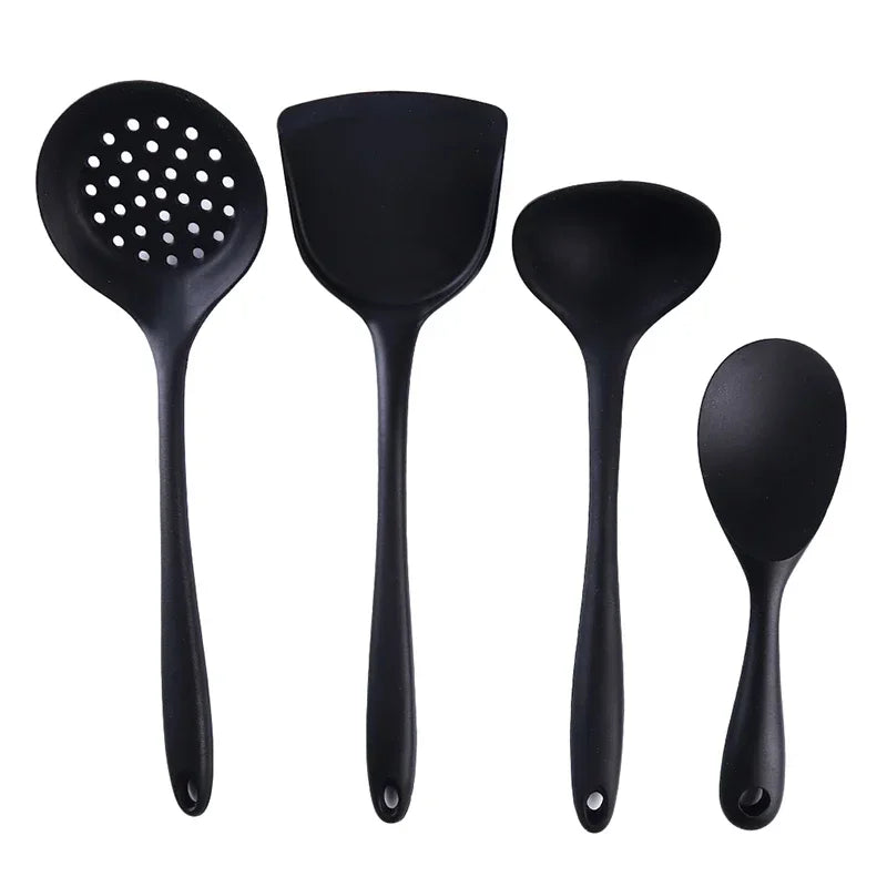 4Pcs/set Silicone Kitchen Tools Cooking Spoon Spatula Scoop Rice Spoon Set Cooking Tools New Kitchen Accessories Keukenhulpjes