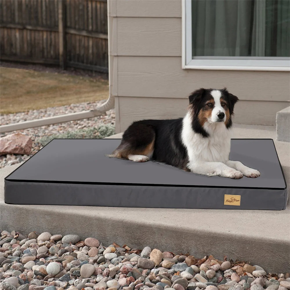 Large Orthopaedic Dog Bed Waterproof Cushion Pet Mattress 2 In 1 Pet Dog Crate Bed with Removable Washable Cover Indoor Outdoor - Pape'sShop