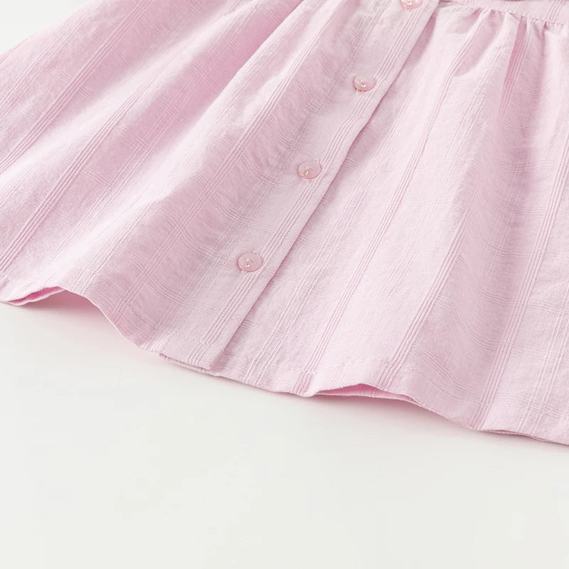 Dave Bella Children's Puff Shirt Sleeve Shirt Cute Cotton Summer Blouse for Girls Button-Down Top Party Clothes DB2243504 - Pape'sShop