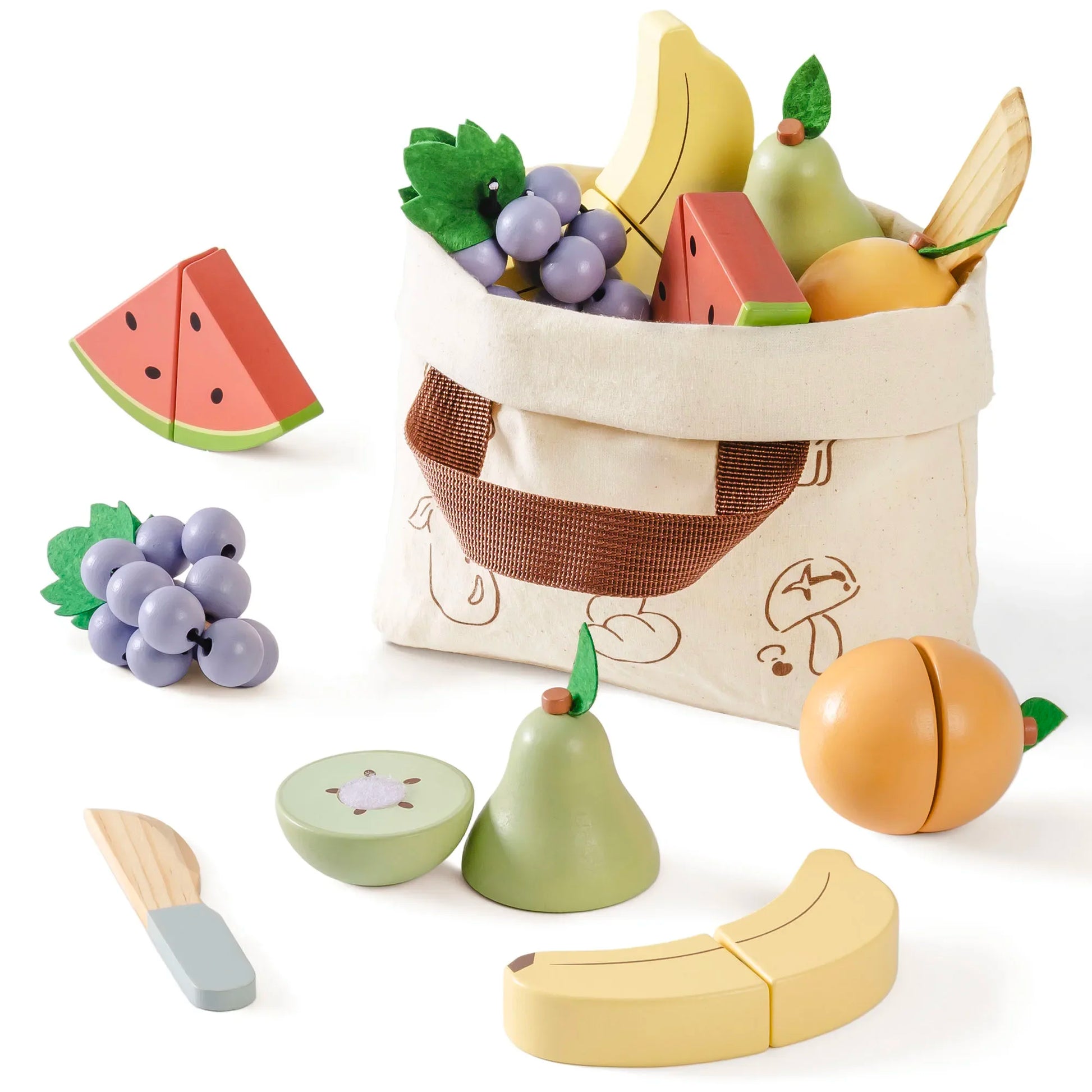 Robotime Robud Kitchen Pretend Toy Wooden Classic Game Educational Toy For Children Kids Gift Cutting Fruit Vegetable Food Set - Pape'sShop