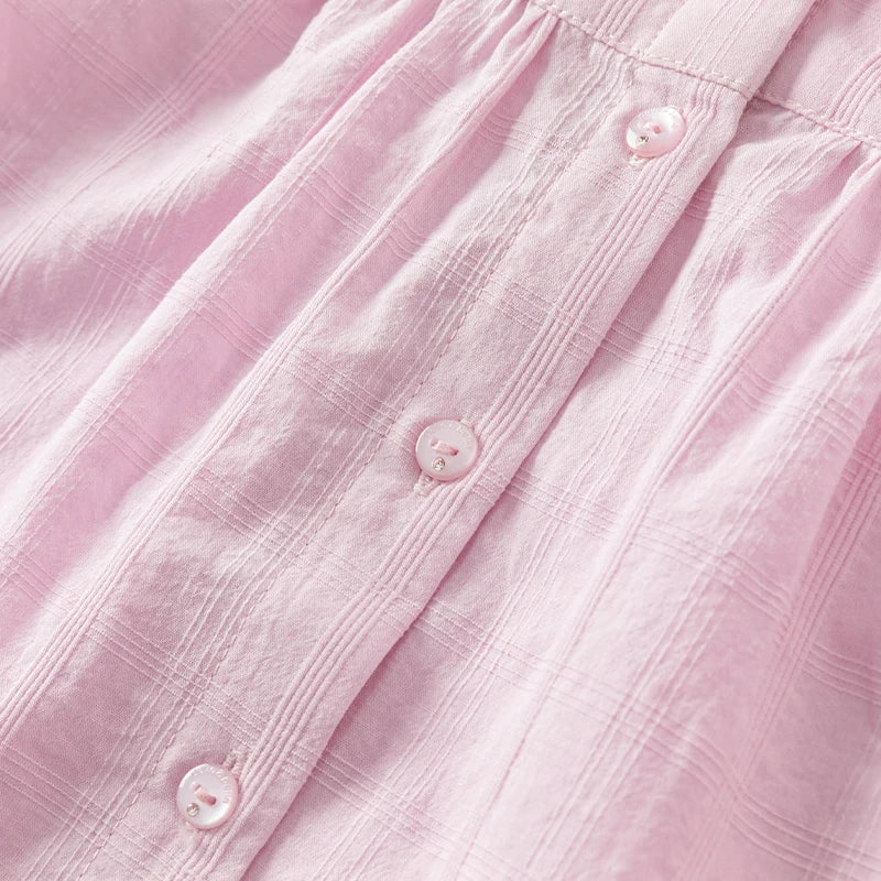 Dave Bella Children's Puff Shirt Sleeve Shirt Cute Cotton Summer Blouse for Girls Button-Down Top Party Clothes DB2243504 - Pape'sShop
