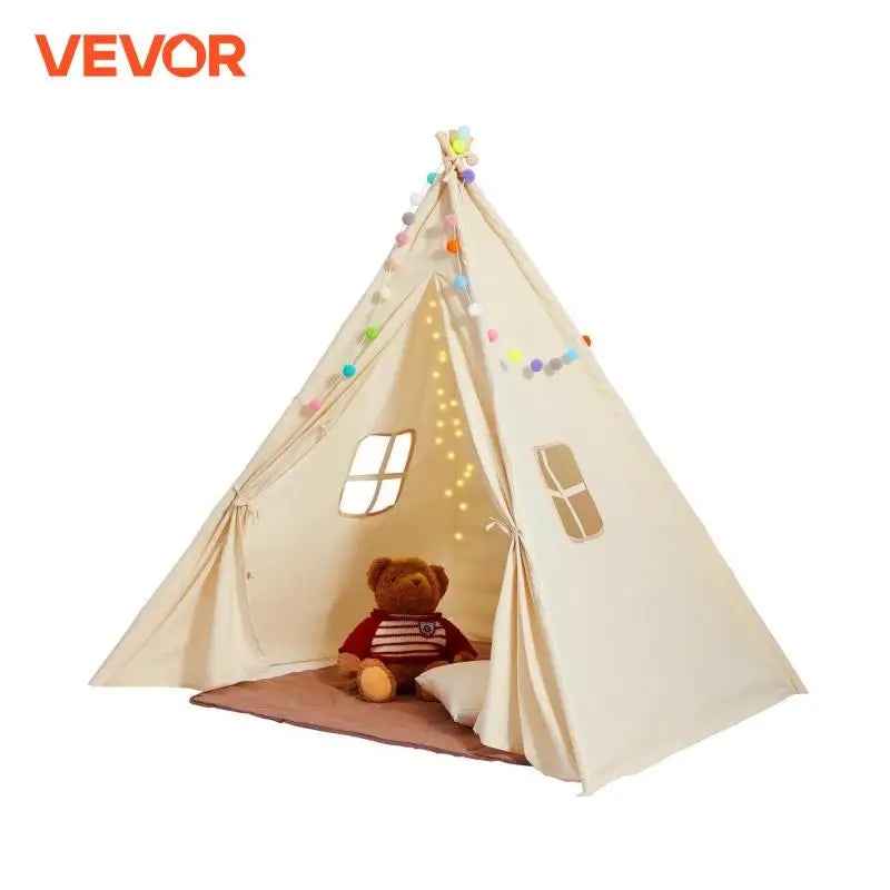 VEVOR Kids Play Tent Teepee Tent for Kids 1-5 Years Old Tent for Kids with Windows for Indoor and Outdoor Toddler Tent - Pape'sShop