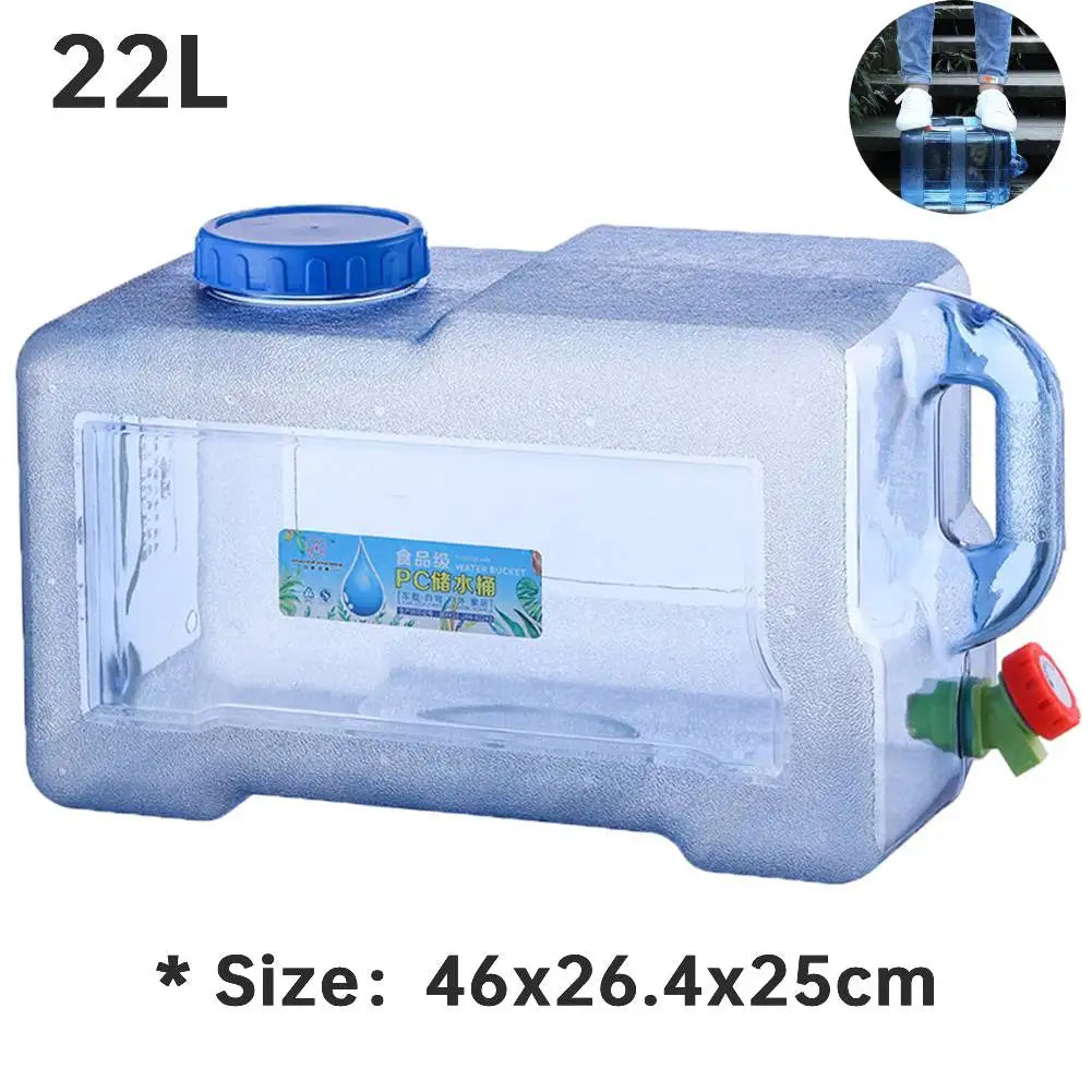 18/20/22L Camping Water Container Food Grade Portable Water Tank Large-Capacity with Faucet Outdoor Fishing Hiking Accessories - Pape'sShop