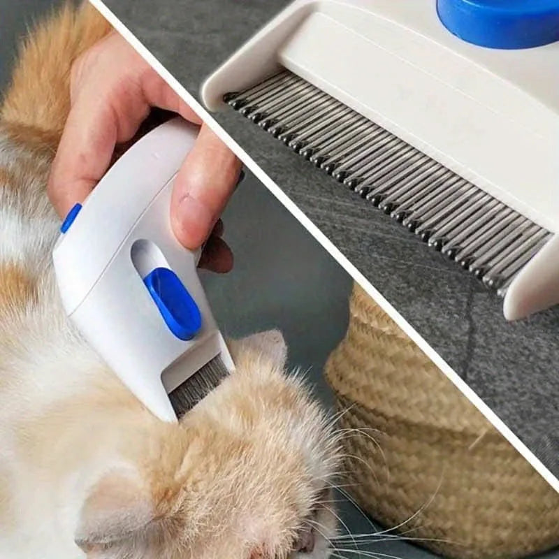 1pcs Cat & Dog lectitc Hlea Comb, hemoves oose Hai fleas,And Eggs:.lectronicice Remover, suitable For Cats, Dogs,And abits. Efec - Pape'sShop