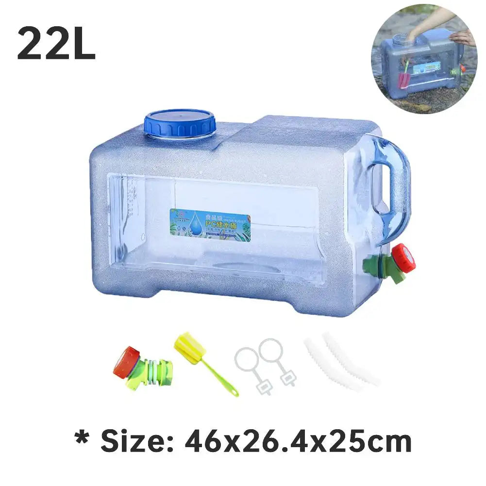 18/20/22L Camping Water Container Food Grade Portable Water Tank Large-Capacity with Faucet Outdoor Fishing Hiking Accessories - Pape'sShop