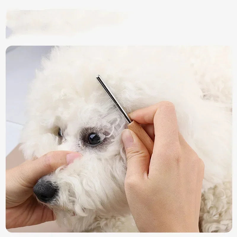 Stainless steel cat and dog facial hair cleaning comb mini pet grooming brush dense tooth small comb dog and cat accessories - Pape'sShop