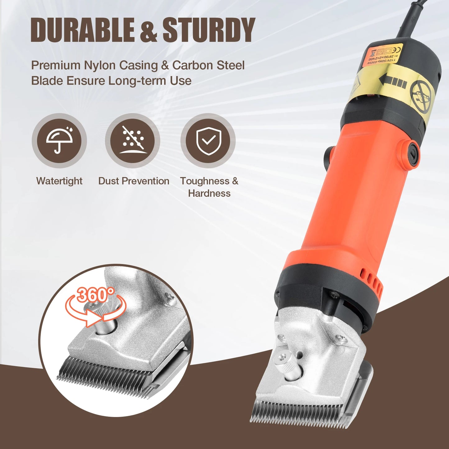 350W Electric Horse Sheep Animal Hair Clipper Shearing Trimmer Shaver 6-Speed Pet Grooming Fur Shear Cutter - Pape'sShop