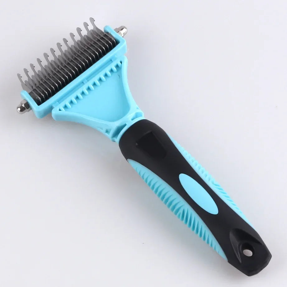 Pet Cat Dog Comb Brush Large Dogs Open Knot Rake Knife Stainless Double-sided Hair Shedding Comb Pet Grooming Products Tool - Pape'sShop