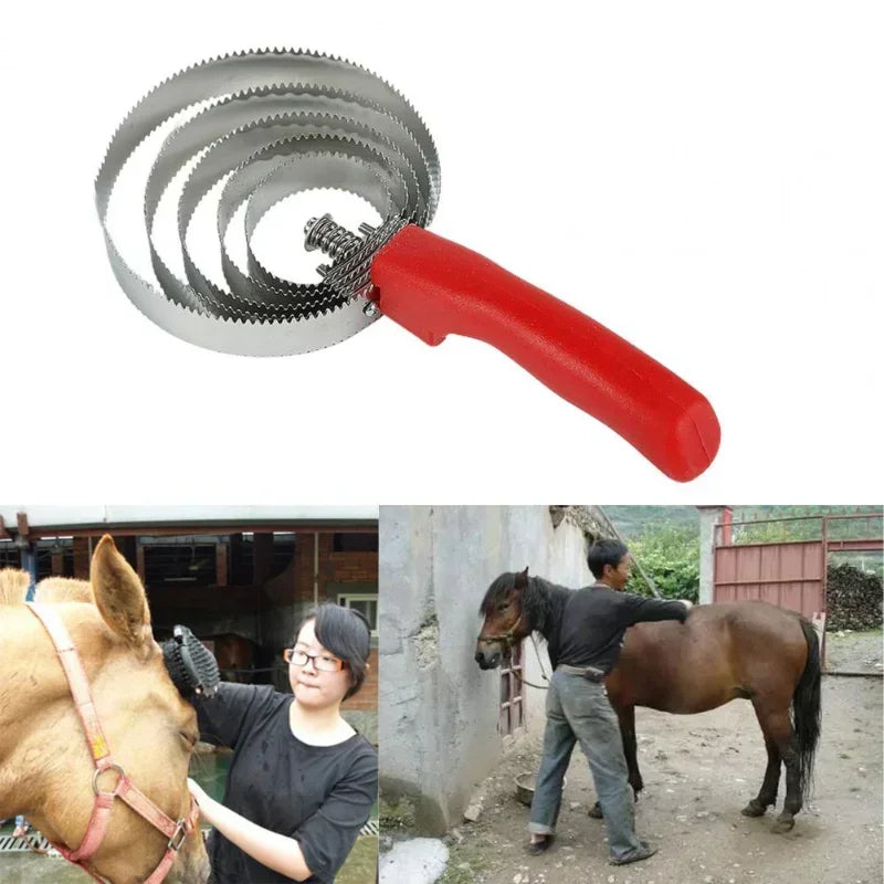 Premium Fine Workmanship Sturdy Horse Brush Comb Scratcher for Outdoor Reversible Horse Comb Horse Hair Comb - Pape'sShop