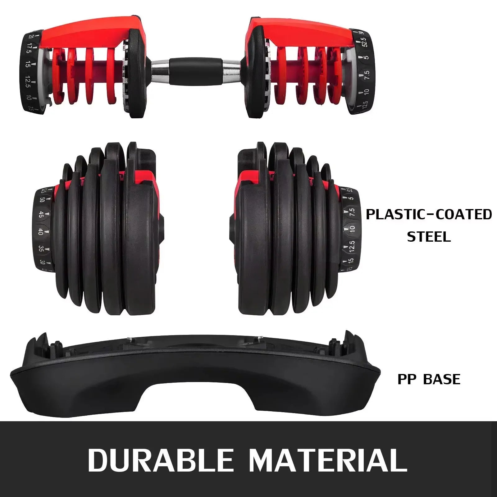 SIHAO Adjustable Dumbbell 24/40 KG 52.5/90 LBS Fitness Equipment - Pape'sShop