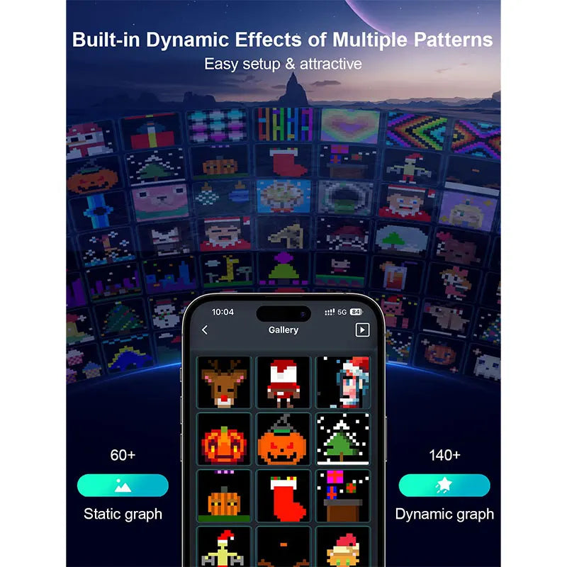 LED Decoration RGB curtain Smart Lights App Controlled String Fairy Lights DIY Pattern and Text Programmable Music Sync Reote - Pape'sShop