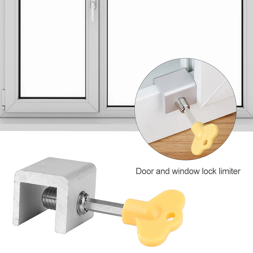 5/10CPS Window Locks Adjustable Sliding Door Lock With Key Window Stopper Security Safety Locks For Kids Pets Home Anti-theft - Pape'sShop