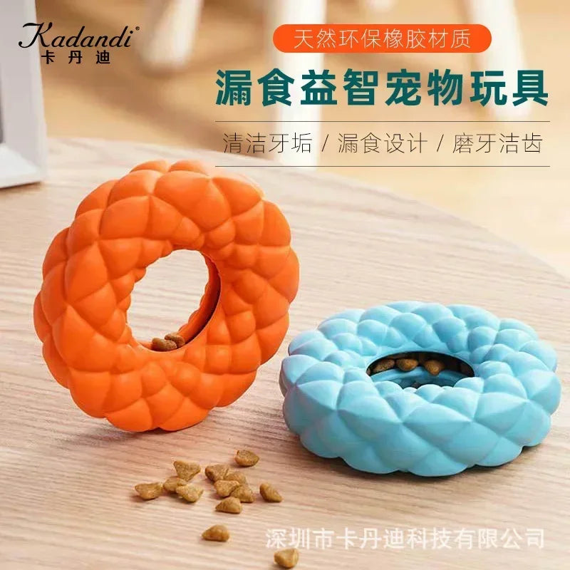 Pet Dog Chewing Toy Foraging Plate Rubber Ring Leak Feeder - Pape'sShop