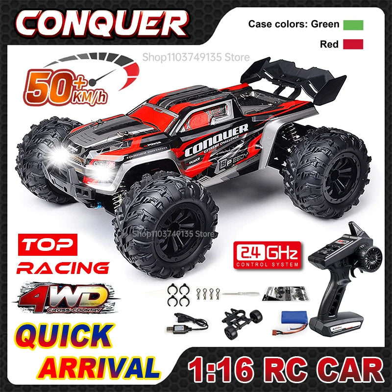 WLtoys 1:16 Scale Large RC Car 50km/h High Speed 4WD Children Toy for Boys Remote Control Car 2.4G Off Road Monster Truck RC Toy - Pape'sShop