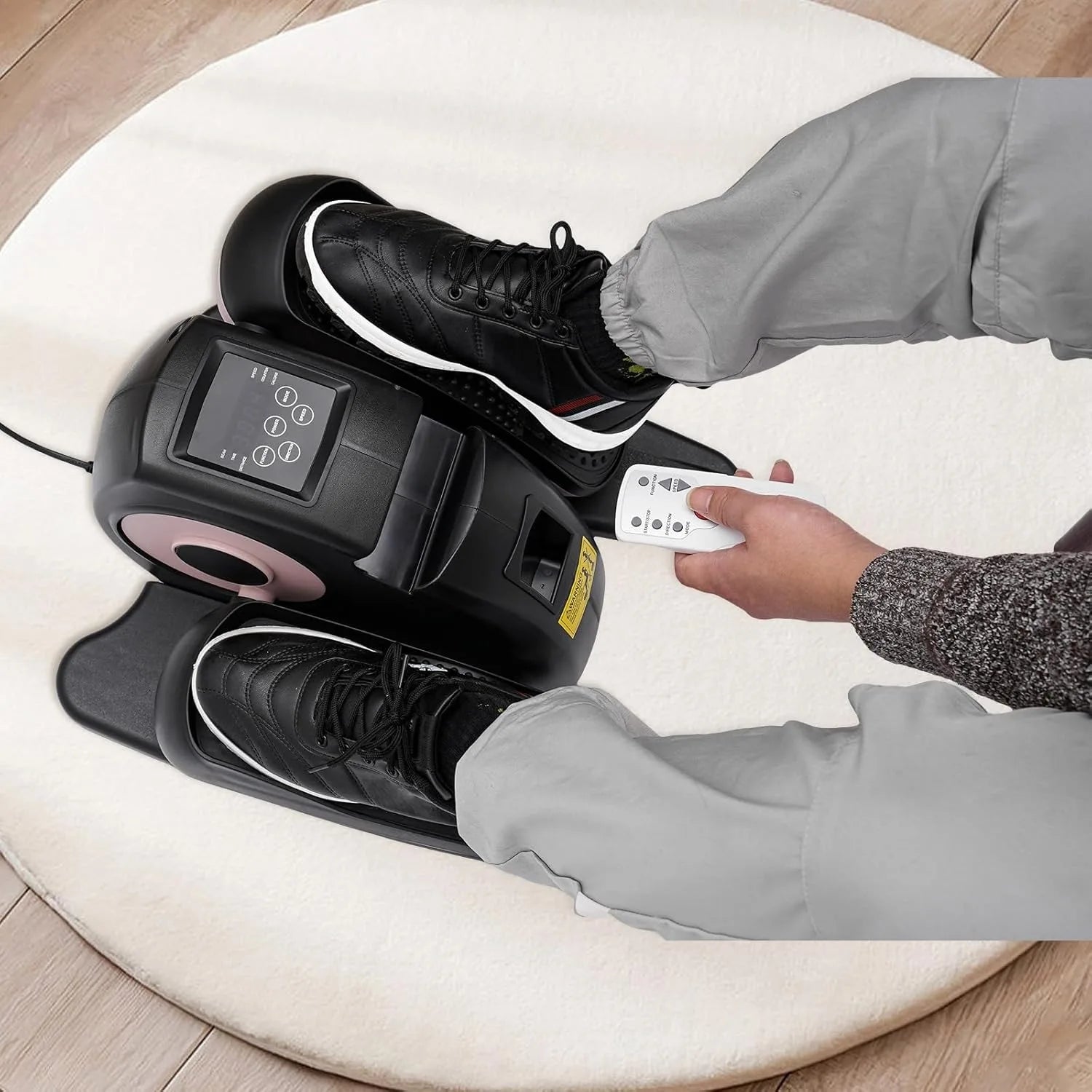 2-in-1 Seated Standing Mini Elliptical with LCD Screen Remote Control, Rehab Electric Sitting Leg Foot Pedal Exercise Equipment - Pape'sShop