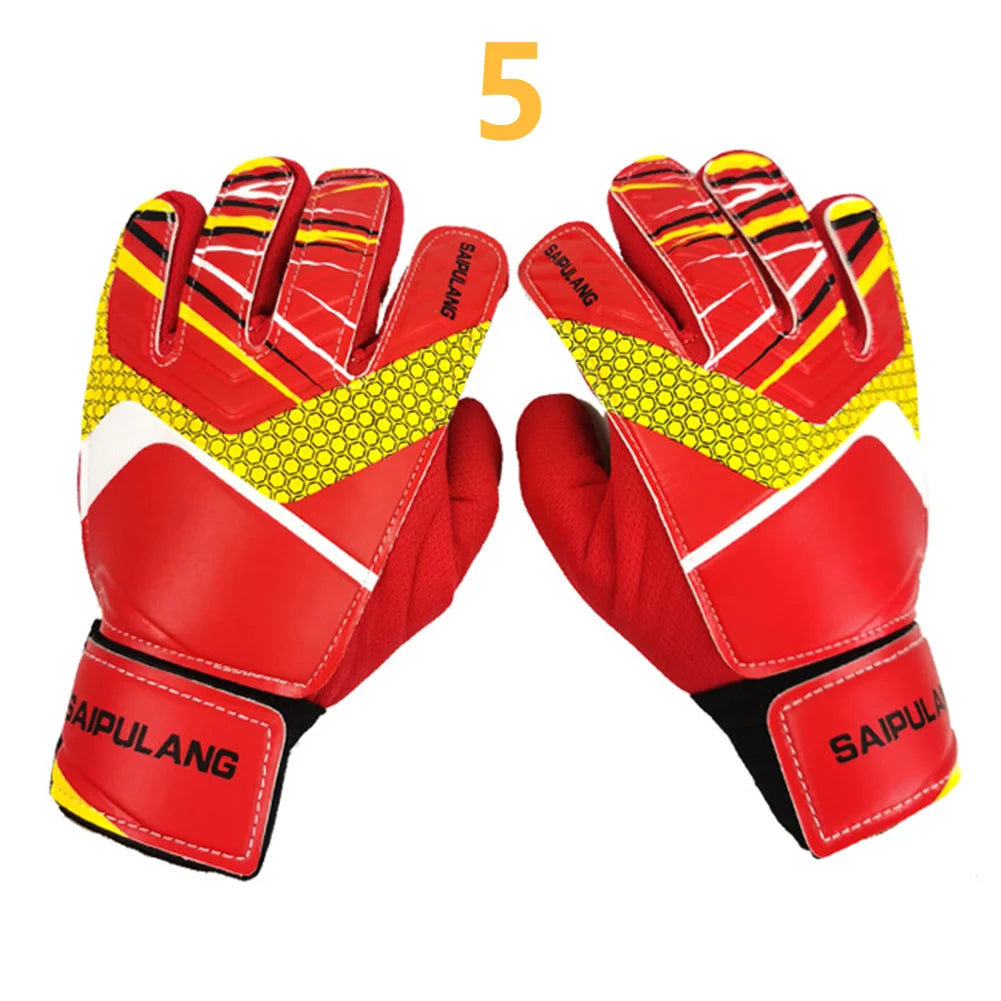 Children Soccer Goalkeeper Gloves Anti-Collision PU Goalkeeper Gloves Antiskid Adjustable Elastic Full Finger Sports Accessories - Pape'sShop