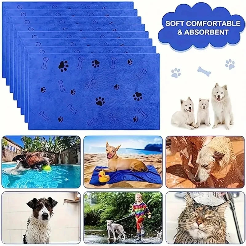 2pcs Soft Microfiber Dog Towels - Quick Dry, Absorbent Pet Bath & Grooming Towels For Dogs Dog Towels Pet Bath Drying Towels Dog - Pape'sShop