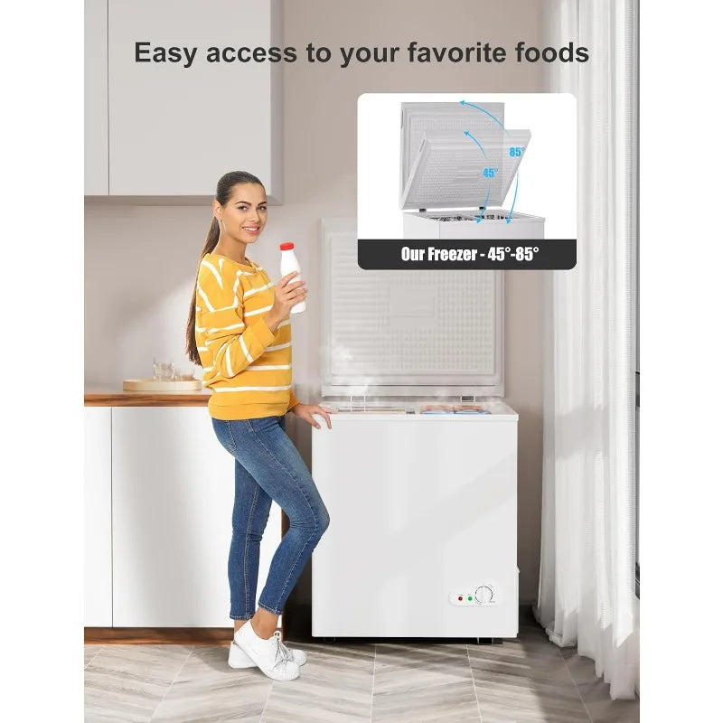 Bodacious 3.5 cuft Chest Freezer - Compact, Energy-Efficient & Quiet Mini Deep Freezer with Removable Baskets for Apartments