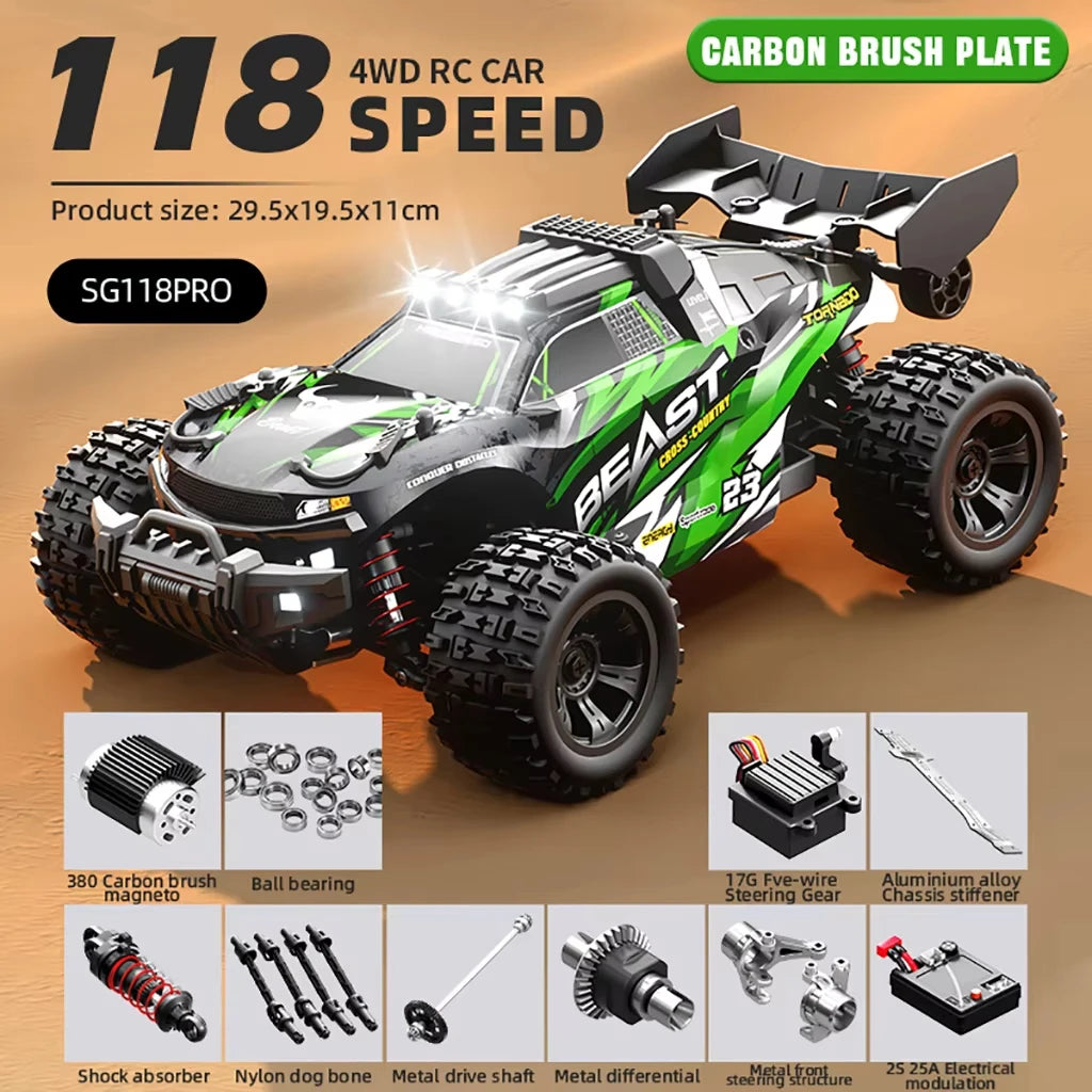 ZLL SG118 PRO 1:16 35km/h 4WD RC Car High Drift Speed Off Road Vehicle 1:16 Full Scale Professional Remote Controller Toy Car - Pape'sShop