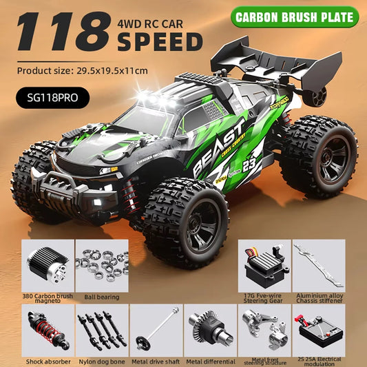 ZLL SG118 PRO 1:16 35km/h 4WD RC Car High Drift Speed Off Road Vehicle 1:16 Full Scale Professional Remote Controller Toy Car - Pape'sShop